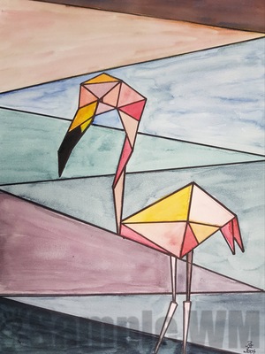 Flamingo abstrakt 
